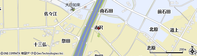 福島県福島市上野寺（赤沢）周辺の地図