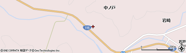 福島県伊達市霊山町石田（中ノ戸）周辺の地図