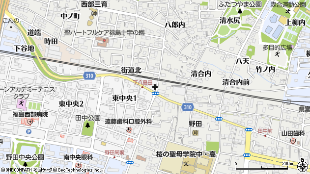 〒960-8071 福島県福島市東中央の地図