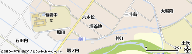福島県福島市町庭坂堰谷地周辺の地図