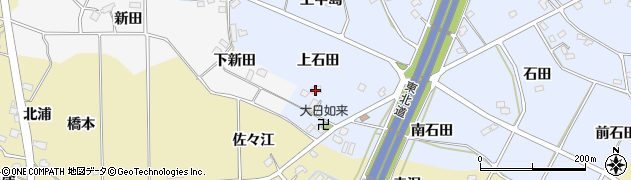 福島県福島市笹木野上石田周辺の地図