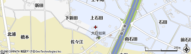 福島県福島市笹木野（上石田）周辺の地図