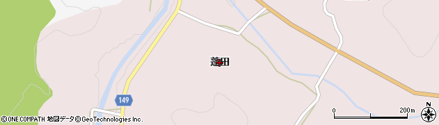 福島県伊達市霊山町石田（蓬田）周辺の地図