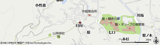 福島県福島市山口（日向）周辺の地図