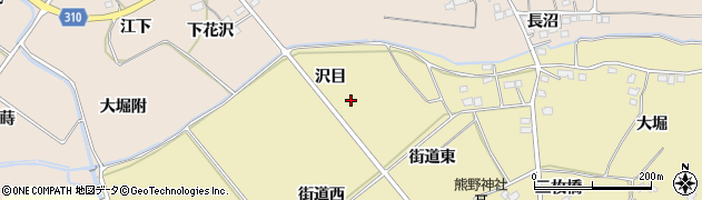福島県福島市上野寺（沢目）周辺の地図