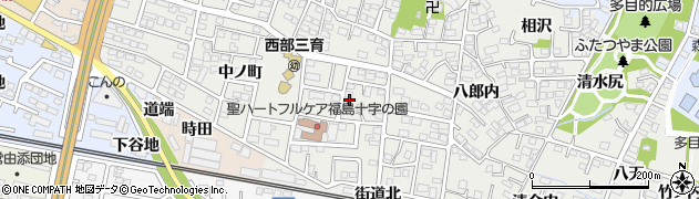 福島県福島市野田町周辺の地図