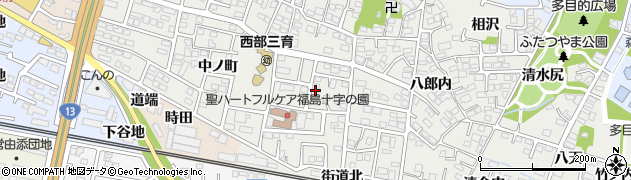 福島県福島市野田町周辺の地図