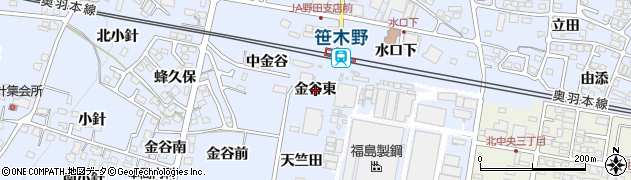 福島県福島市笹木野金谷東周辺の地図