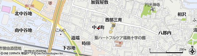 福島県福島市野田町中ノ町周辺の地図