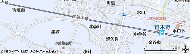 福島県福島市笹木野（北小針）周辺の地図
