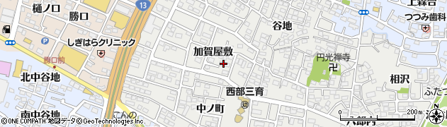 福島県福島市野田町加賀屋敷南周辺の地図