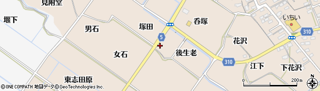 福島県福島市町庭坂（後生老）周辺の地図