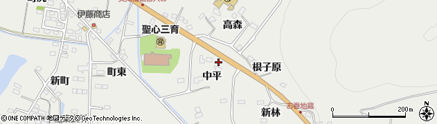福島県福島市山口（中平）周辺の地図