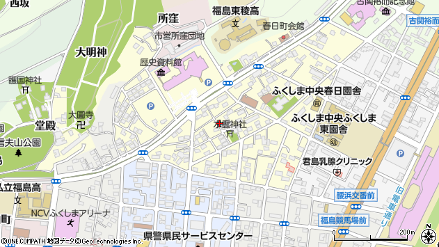 〒960-8116 福島県福島市春日町の地図