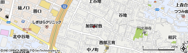 福島県福島市野田町加賀屋敷周辺の地図