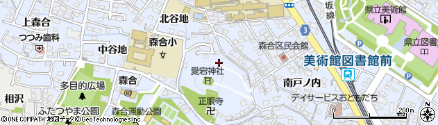福島県福島市森合一盃森周辺の地図