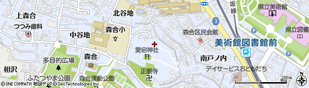 福島県福島市森合（一盃森）周辺の地図