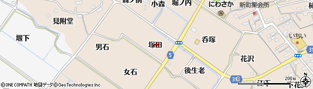 福島県福島市町庭坂塚田周辺の地図