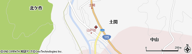 福島県伊達市霊山町山戸田土関周辺の地図