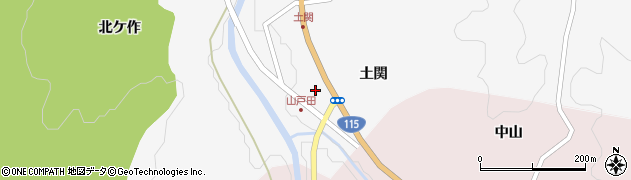 福島県伊達市霊山町山戸田（土関）周辺の地図