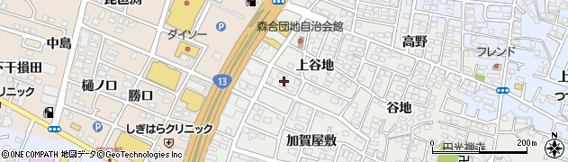 福島県福島市野田町西谷地周辺の地図