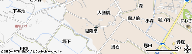 福島県福島市町庭坂（見附堂）周辺の地図