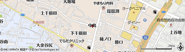 福島県福島市八島田中島周辺の地図