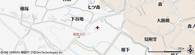 福島県福島市在庭坂（堰下）周辺の地図