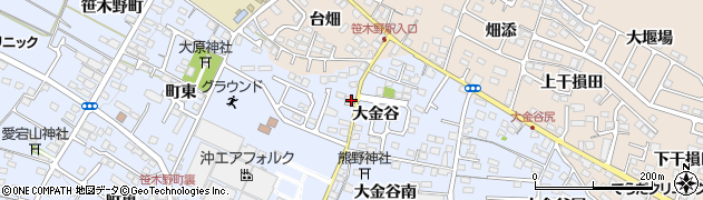 福島県福島市笹木野大金谷周辺の地図