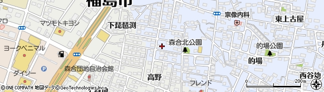 福島県福島市森合（蒲原）周辺の地図