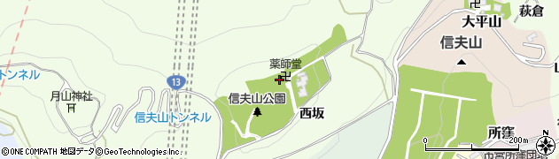 福島県福島市御山（羽山）周辺の地図
