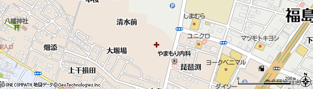 福島県福島市八島田（中道）周辺の地図