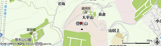 信夫山周辺の地図