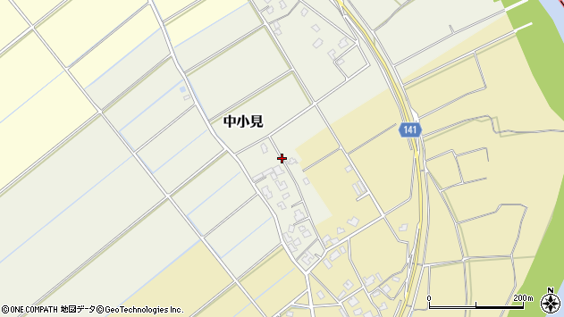 〒950-1423 新潟県新潟市南区中小見の地図
