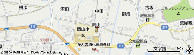 福島県福島市山口上中田周辺の地図