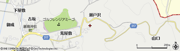 福島県福島市山口瀬戸沢周辺の地図