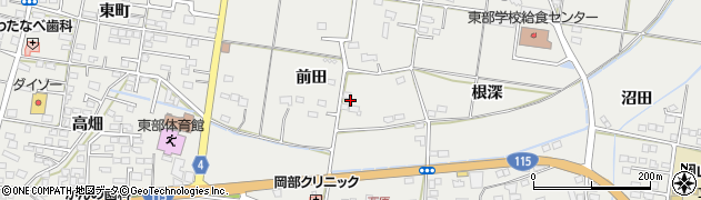 福島県福島市岡部（前田）周辺の地図