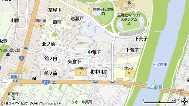 〒960-8216 福島県福島市中荒子の地図