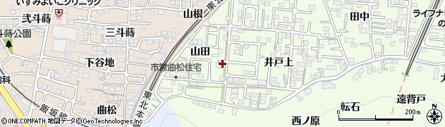 福島県福島市御山山田周辺の地図