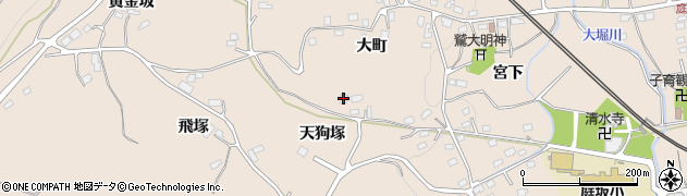 福島県福島市町庭坂天狗塚周辺の地図