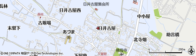 福島県福島市笹木野（日井古屋）周辺の地図