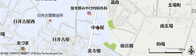 福島県福島市笹木野（中小屋）周辺の地図