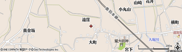 福島県福島市町庭坂（遠窪）周辺の地図