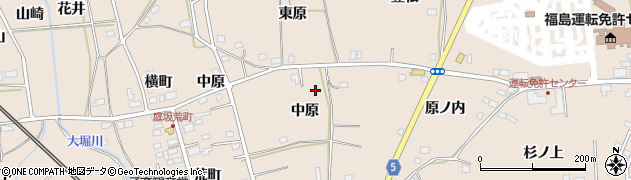 福島県福島市町庭坂中原周辺の地図
