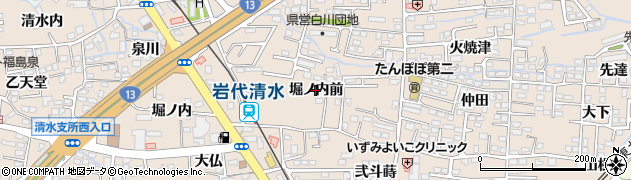 福島県福島市泉（堀ノ内前）周辺の地図