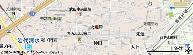 福島県福島市泉火焼津周辺の地図