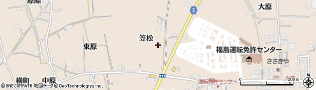 福島県福島市町庭坂（笠松）周辺の地図