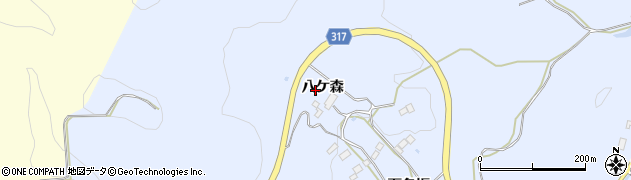 福島県伊達市保原町富沢（八ケ森）周辺の地図