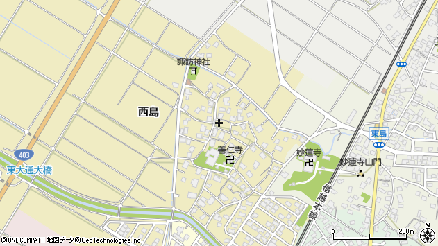 〒956-0842 新潟県新潟市秋葉区西島の地図