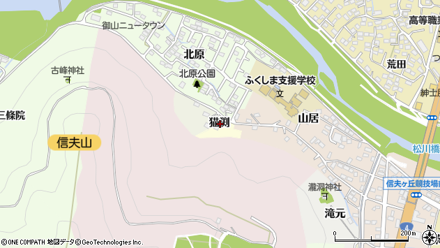 〒960-8233 福島県福島市猫渕の地図